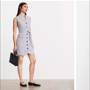 LOFT Light Gray Sleeveless Mini Dress